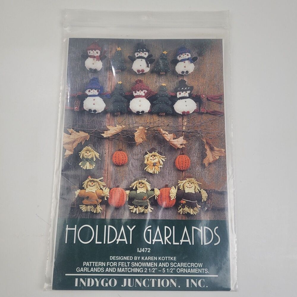 Holiday Garland Felt Ornament Pattern Halloween Christmas Indygo Junction